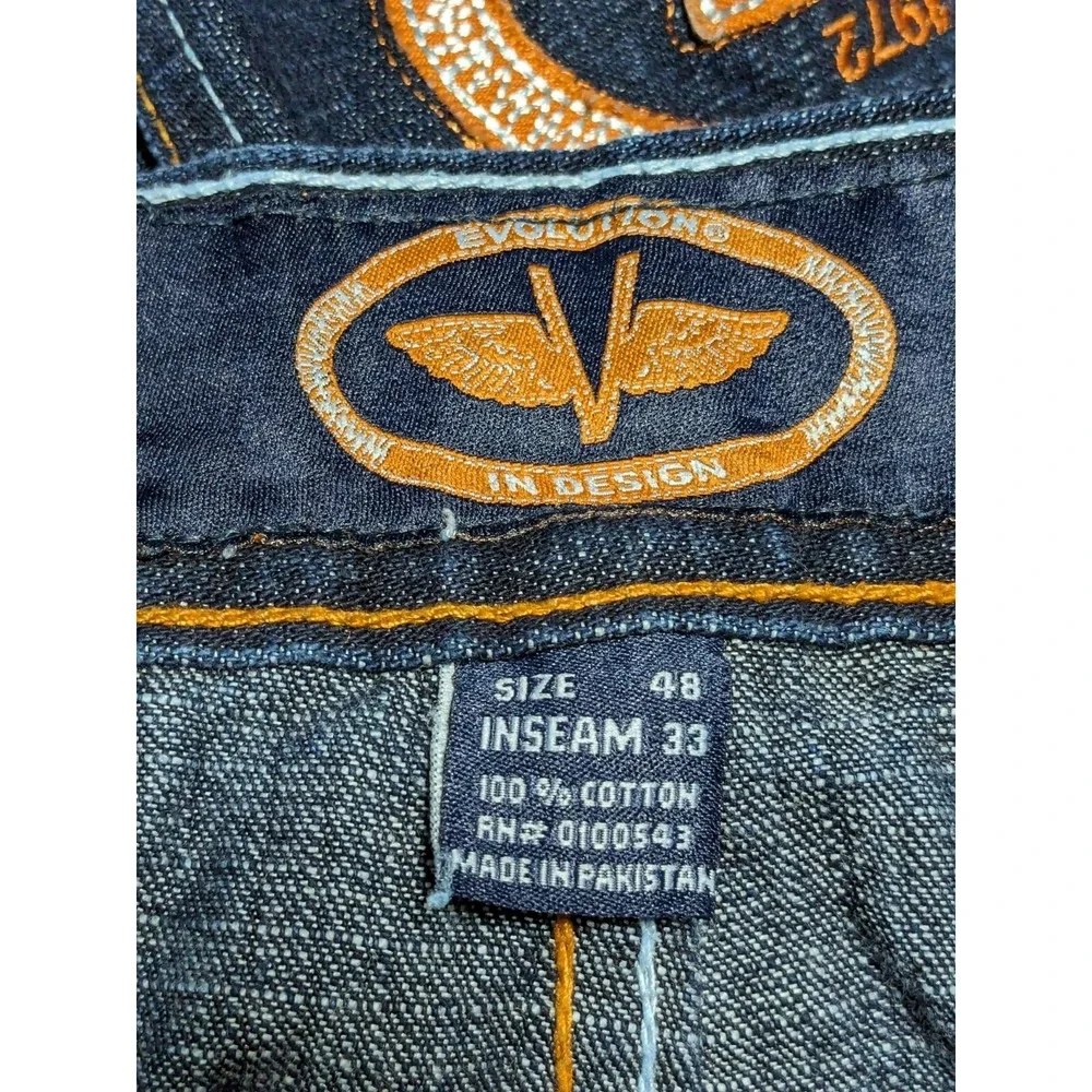 EVOLUTION IN‎ DESIGN Men 48X33 ONE NATION FOREVER STRONG Denim Jeans